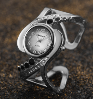 Montre bangle Cansnow argent et noir